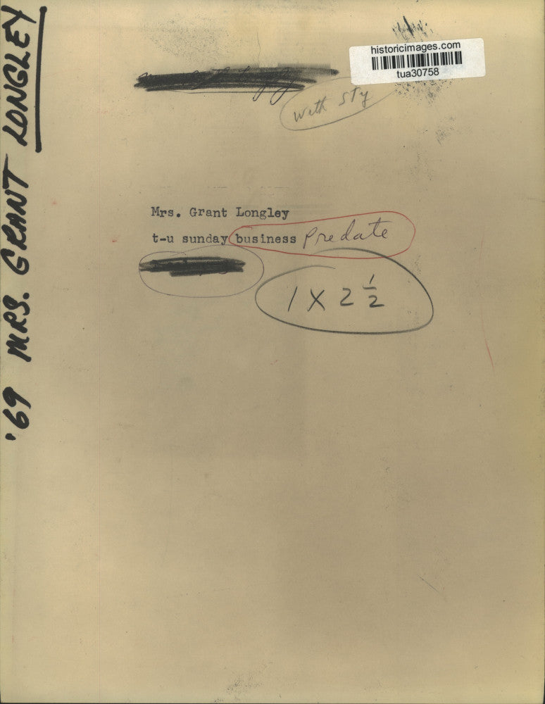 1969 Press Photo Mrs. Grant Longley, New York - tua30758