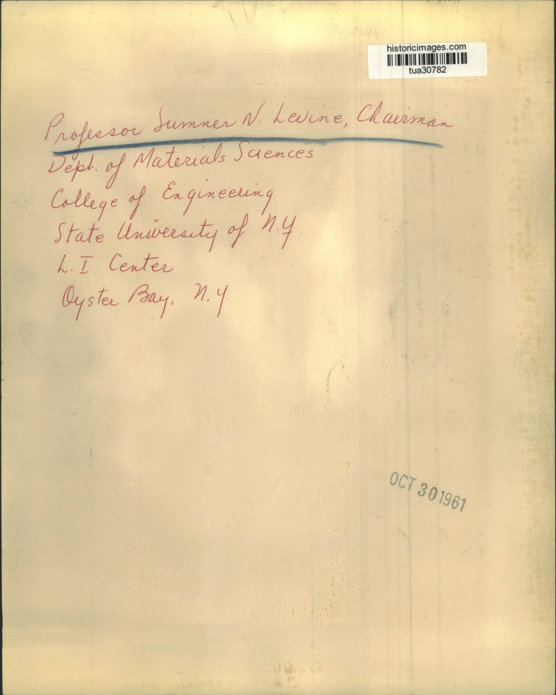 1961 Press Photo Sumner Levine, State University of New York, Oyster Bay