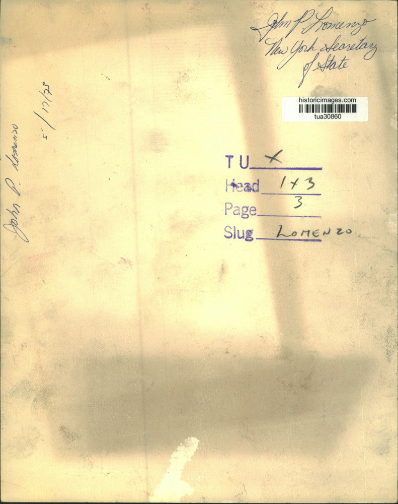 1973 Press Photo John P Lomenzo, New York Secretary of State, sits for portrait