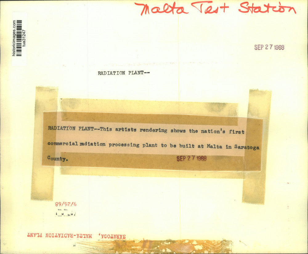 1968 Press Photo Artist's rendition of future radiation plant in Malta, New York