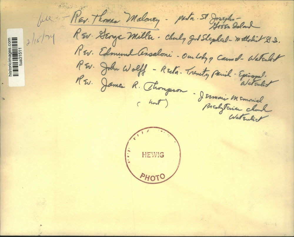 1974 Press Photo Albany area church officials meet over tea in New York