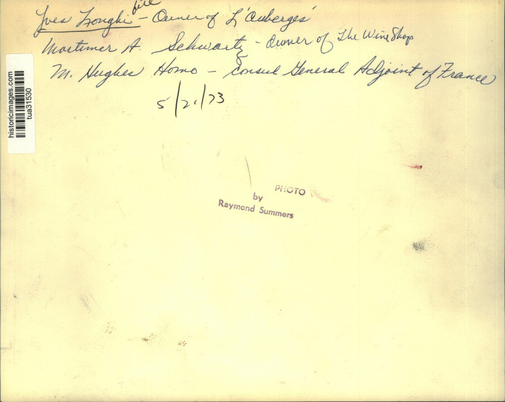 1973 Press Photo French official meets with Albany, New York business owners