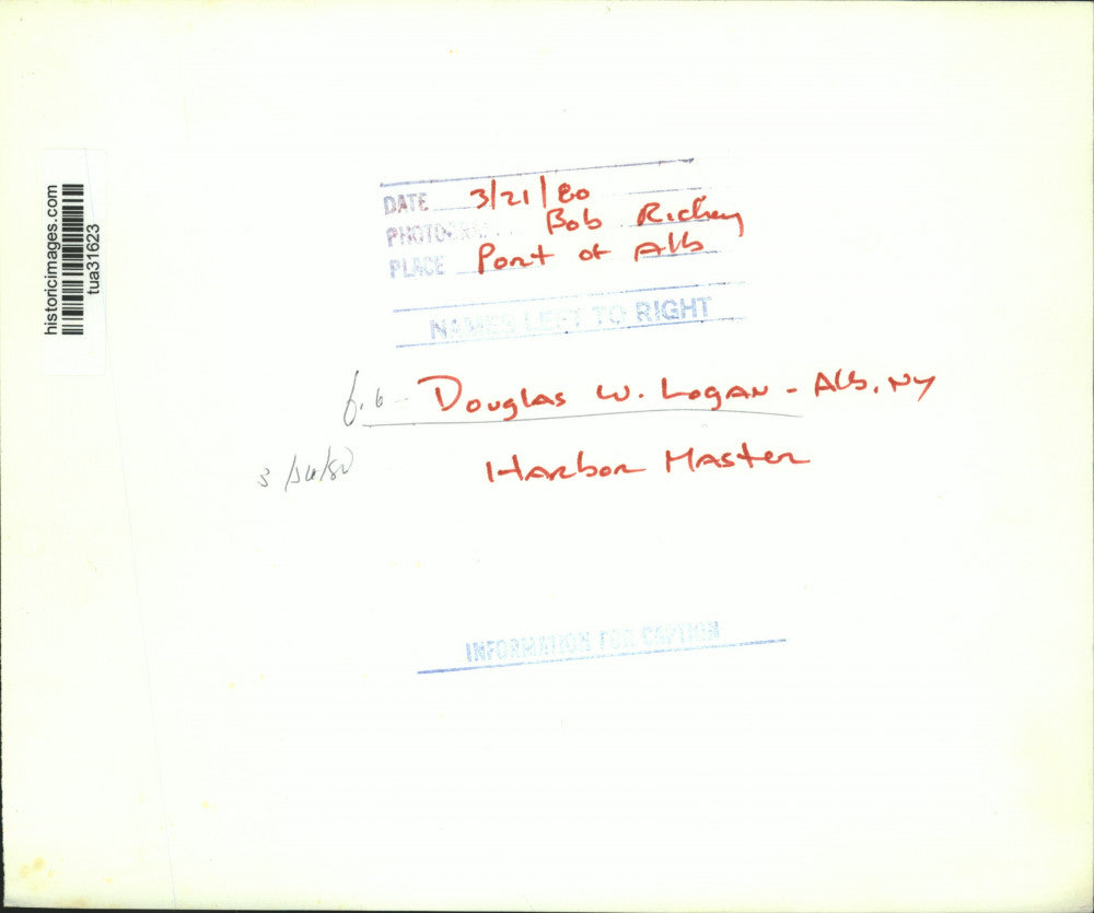 1980 Press Photo Douglas Logan, Harbor Master, Port of Albany, New York