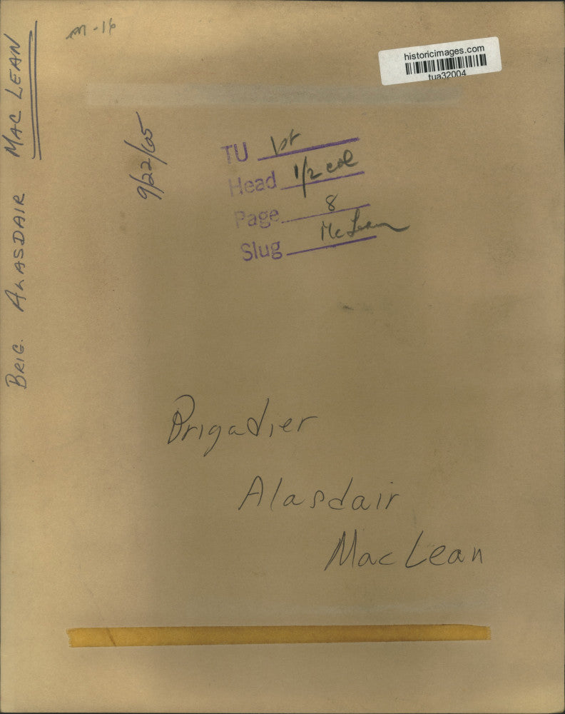 1965 Press Photo Brigadier Alasdair MacLean - tua32004