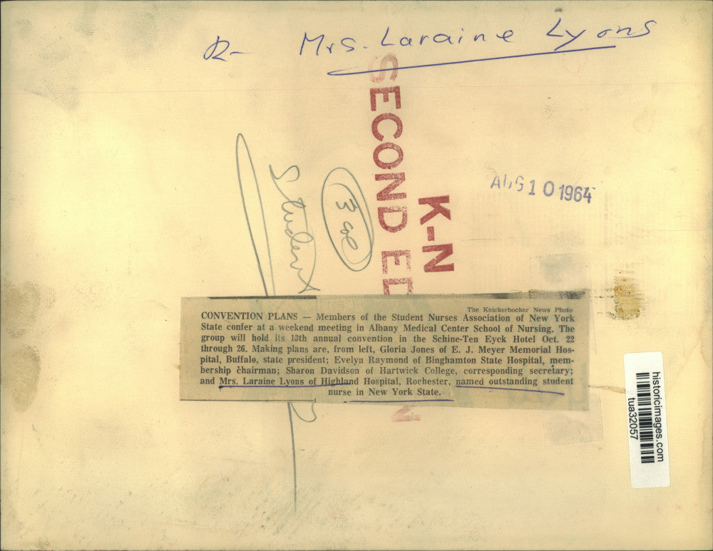 1964 Press Photo Student Nurses Association members meet in Albany, New York