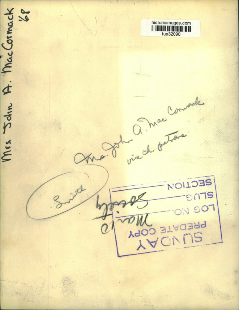 1968 Press Photo Mrs. John A. MacCormack, New York - tua32090