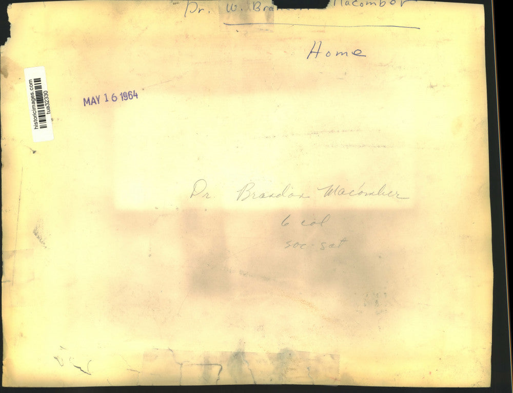 1964 Press Photo Interior of Dr. W. Barndon Macomber's Albany, New York home