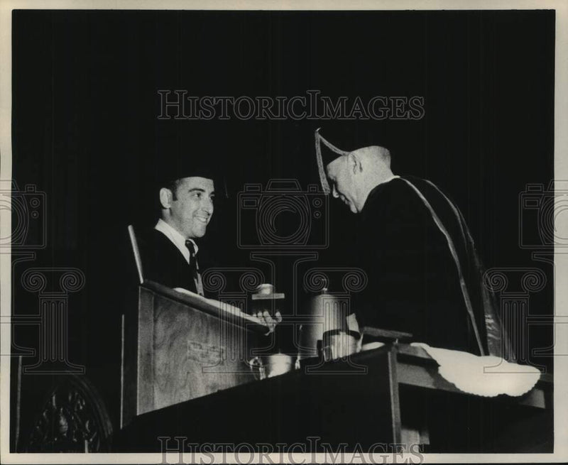Load image into Gallery viewer, 1968 Press Photo Pi Kappa Epsilon Faculty Excellence Award ceremony, Ohio
