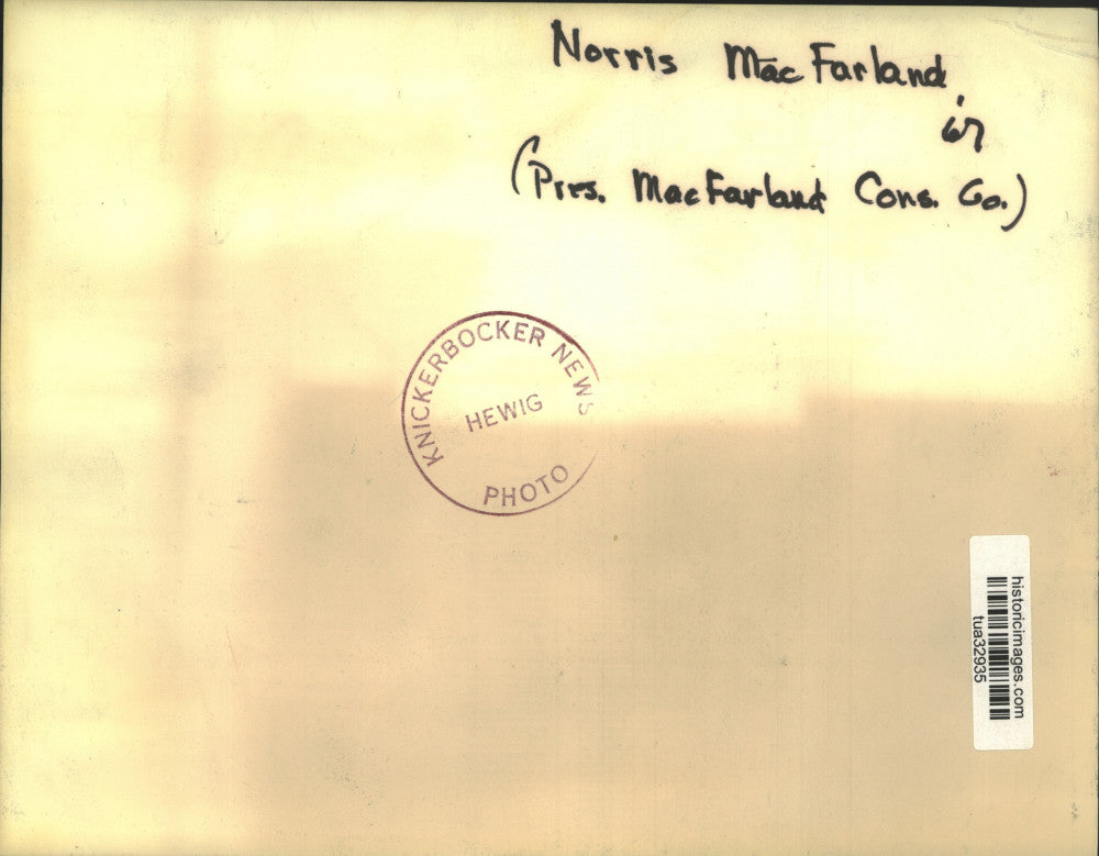 1967 Press Photo Norris MacFarland, MacFarland Construction Co, Schenectady, NY