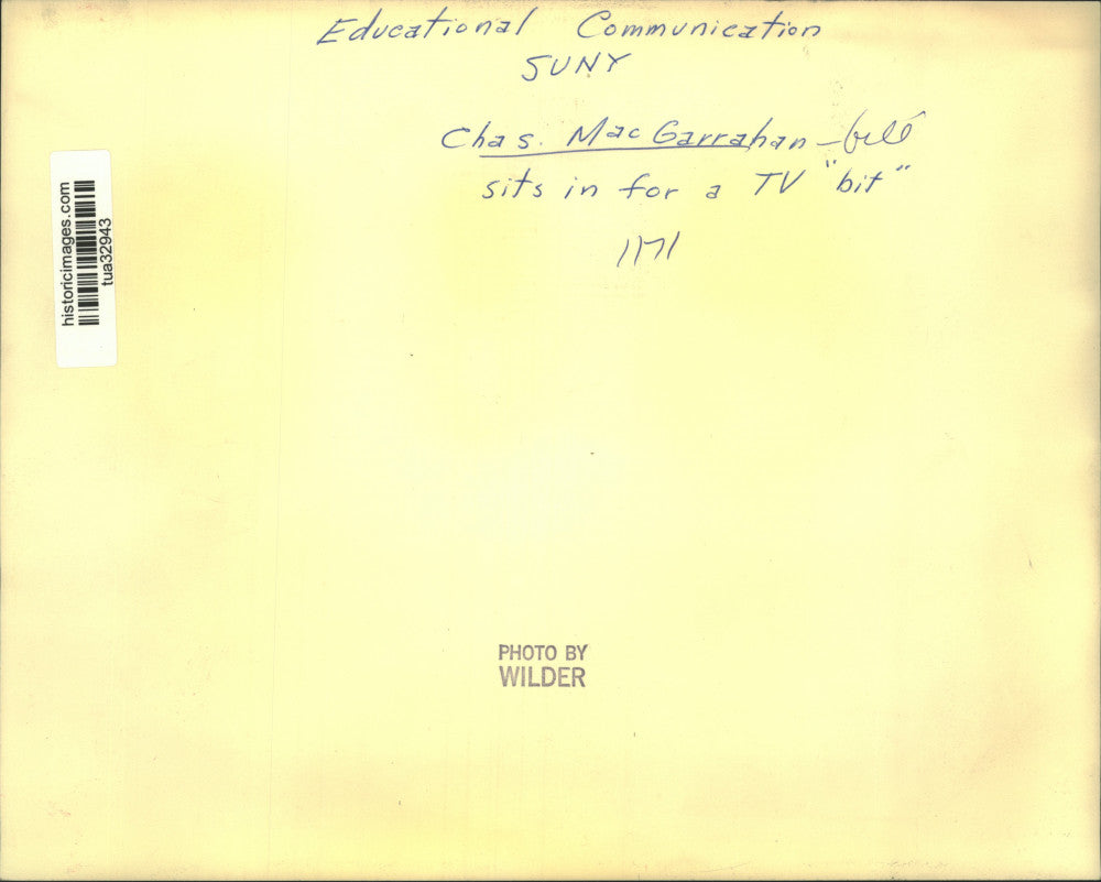 1971 Press Photo Charles MacGarrahan, State University of New York, Albany TV