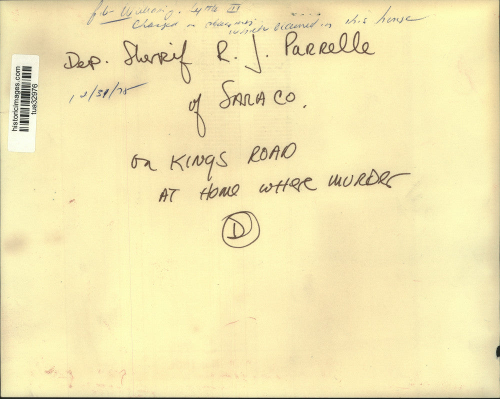 1978 Press Photo Saratoga County, NY Deputy Sherif R.J. Parrelle at crime scene