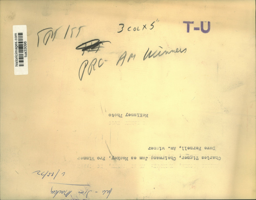 1972 Press Photo Trophy presented to Pro-Am golf tournament winners in New York