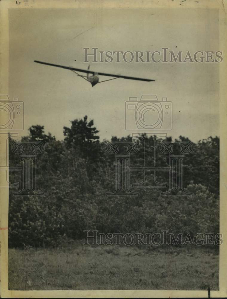 1965 Press Photo Glider flying over tree line in New York - tua33275