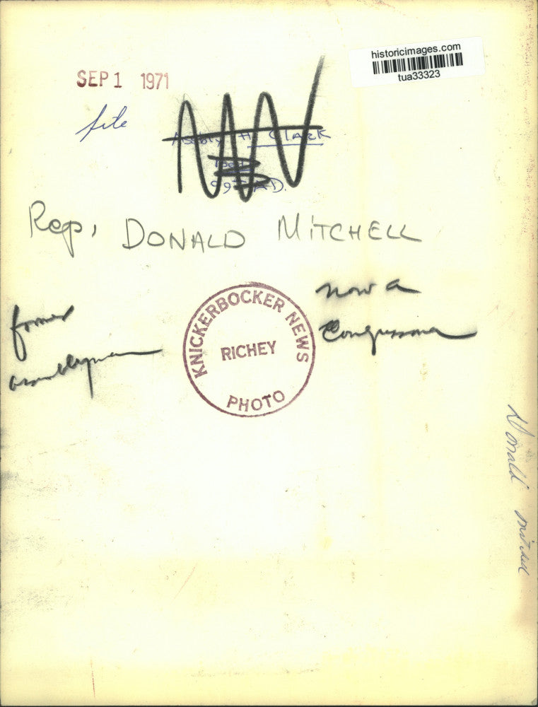 1971 Press Photo New York Congressman Donald Mitchell, former State Assemblyman