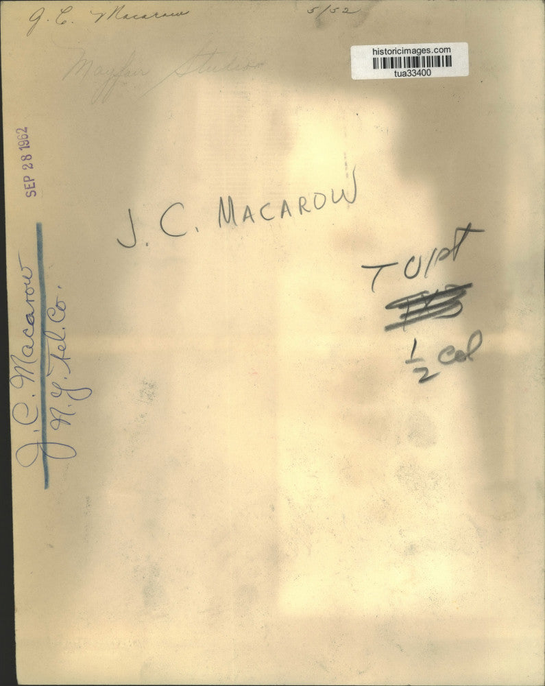 1962 Press Photo J. C. Macarow, New York State Telephone Company - tua33400