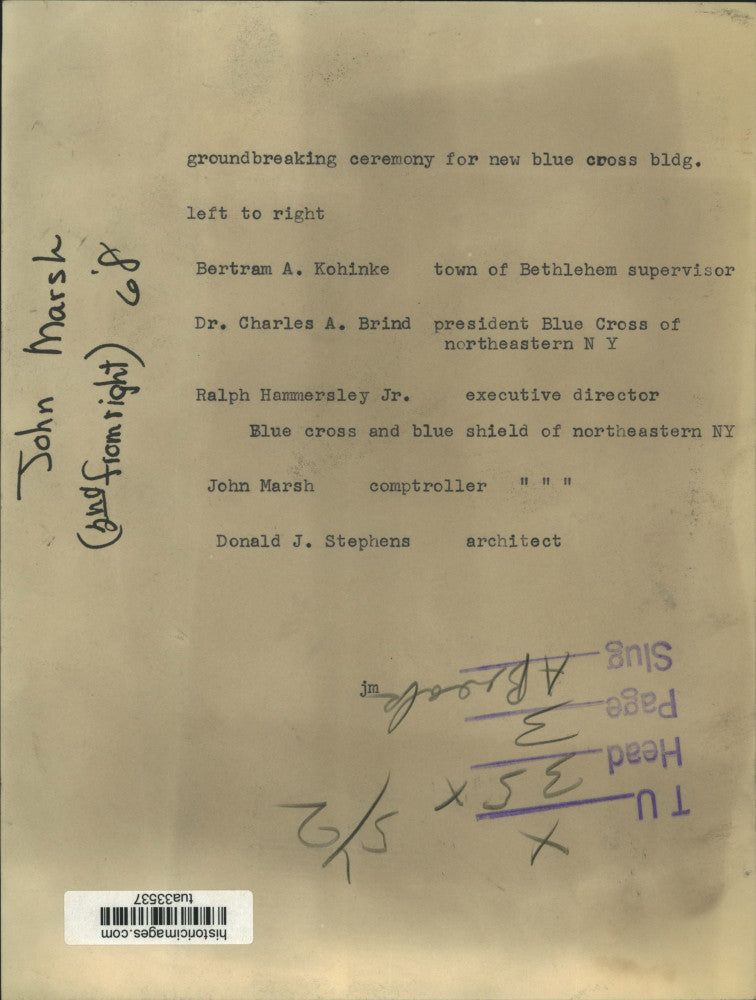 1968 Press Photo 5 men with shovels at groundbreaking ceremony for Blue Cross