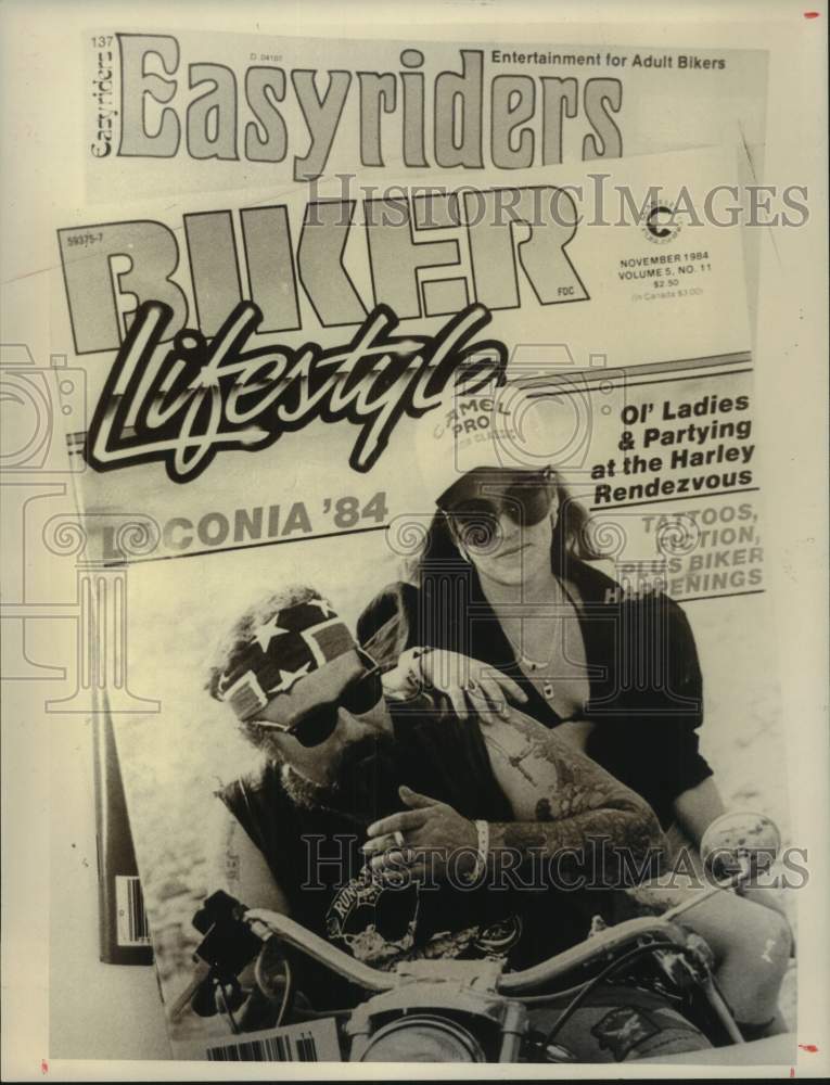 1981 Press Photo Covers of Easyriders & Biker Lifestyle magazines in New York- Historic Images
