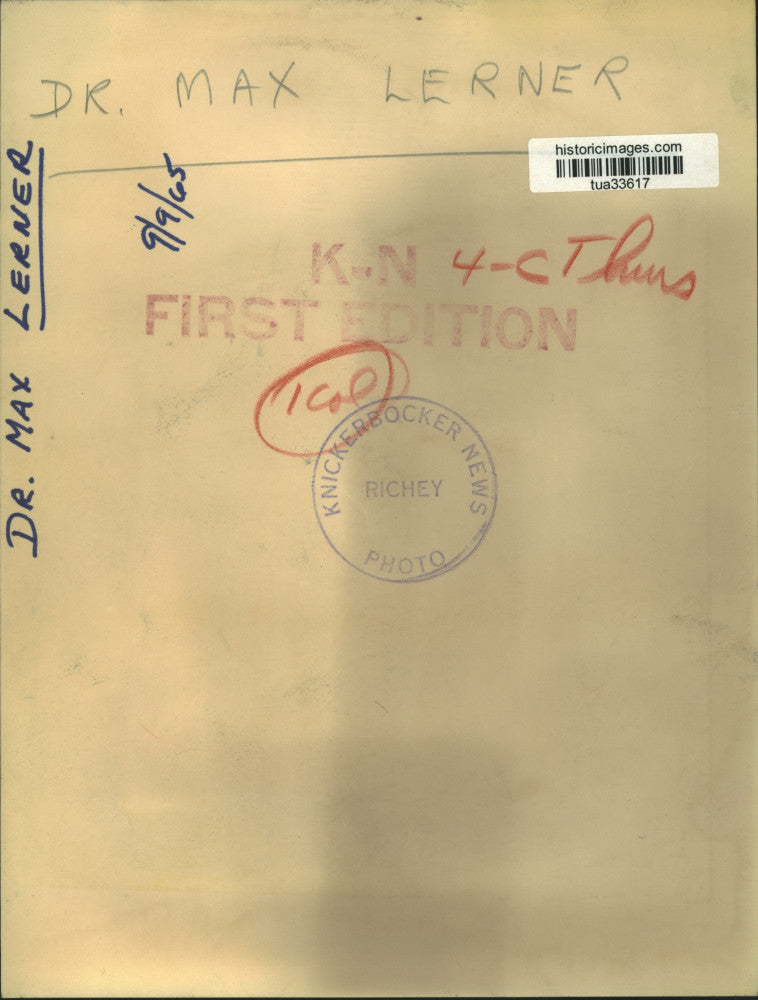 1965 Press Photo Dr. Max Lerner at College of St Rose, Albany, New York