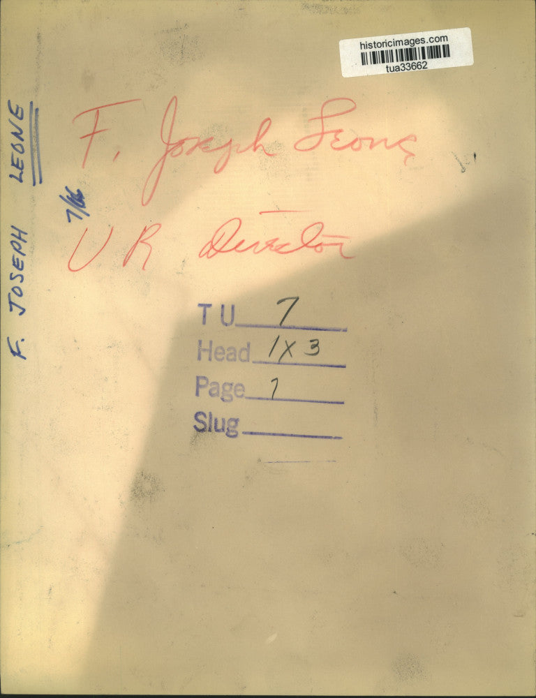 1966 Press Photo F. Joseph Leone, Urban Renewal director, gestures while talking