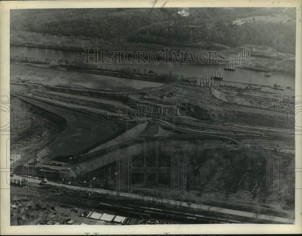 1969 Press Photo Construction of Patroon Island Bridge, Albany, New York