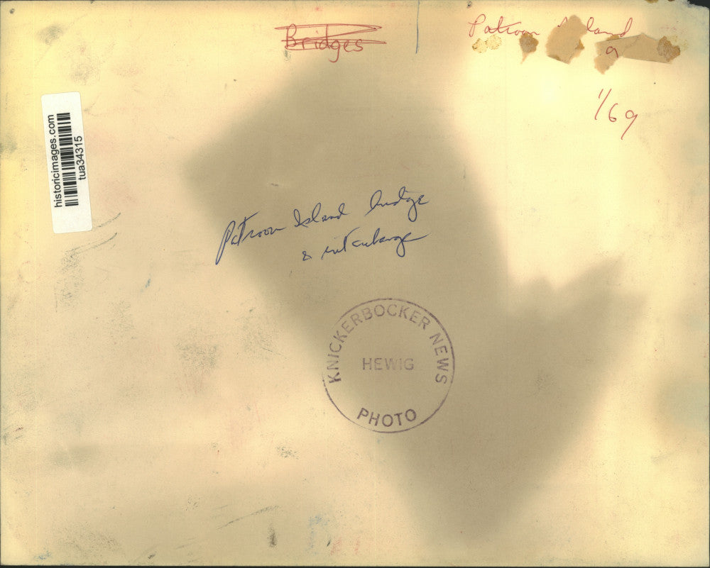 1969 Press Photo Aerial view of Patroon Island Bridge & interchange, Albany, NY