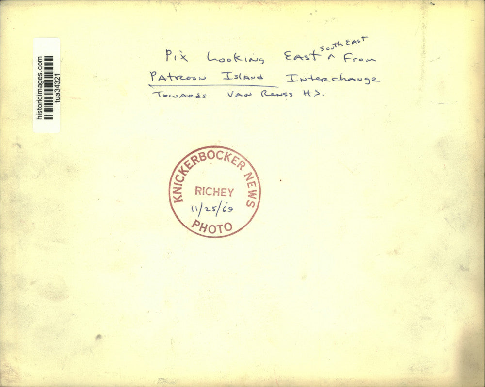 1969 Press Photo Aerial view of Patroon Island interchange in Albany, New York