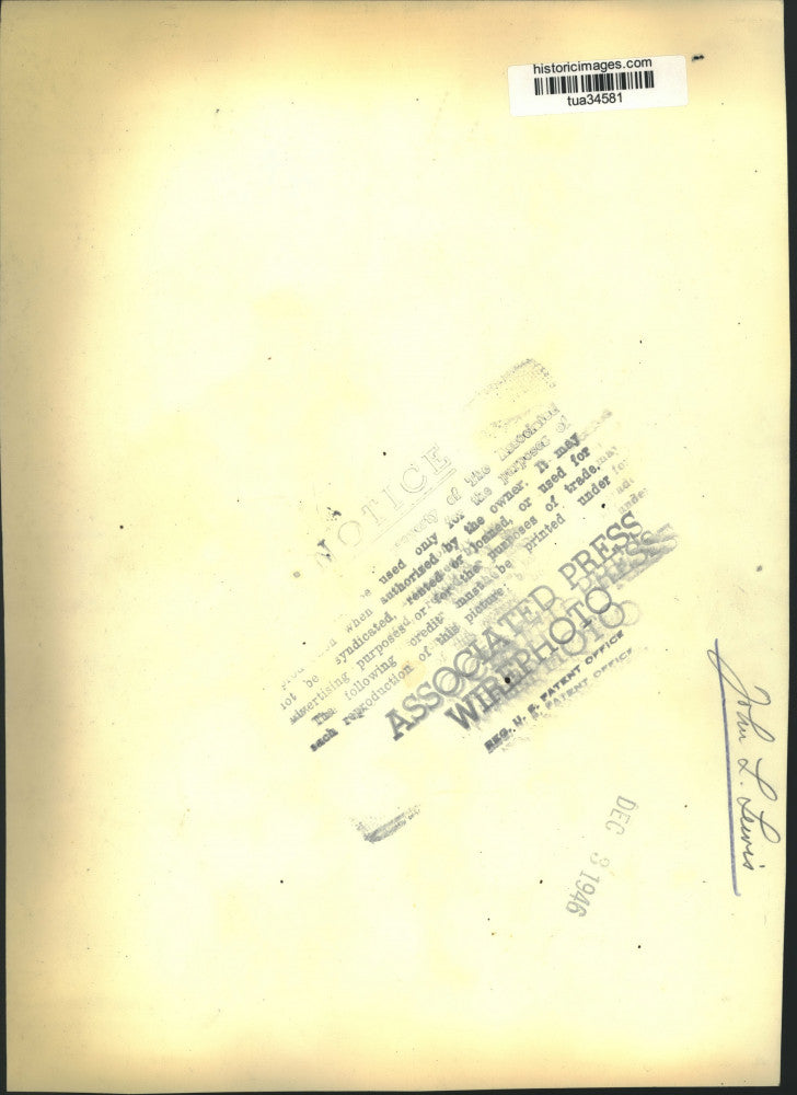 1946 Press Photo John Lewis, United Mine Workers President, in Alexandria, VA