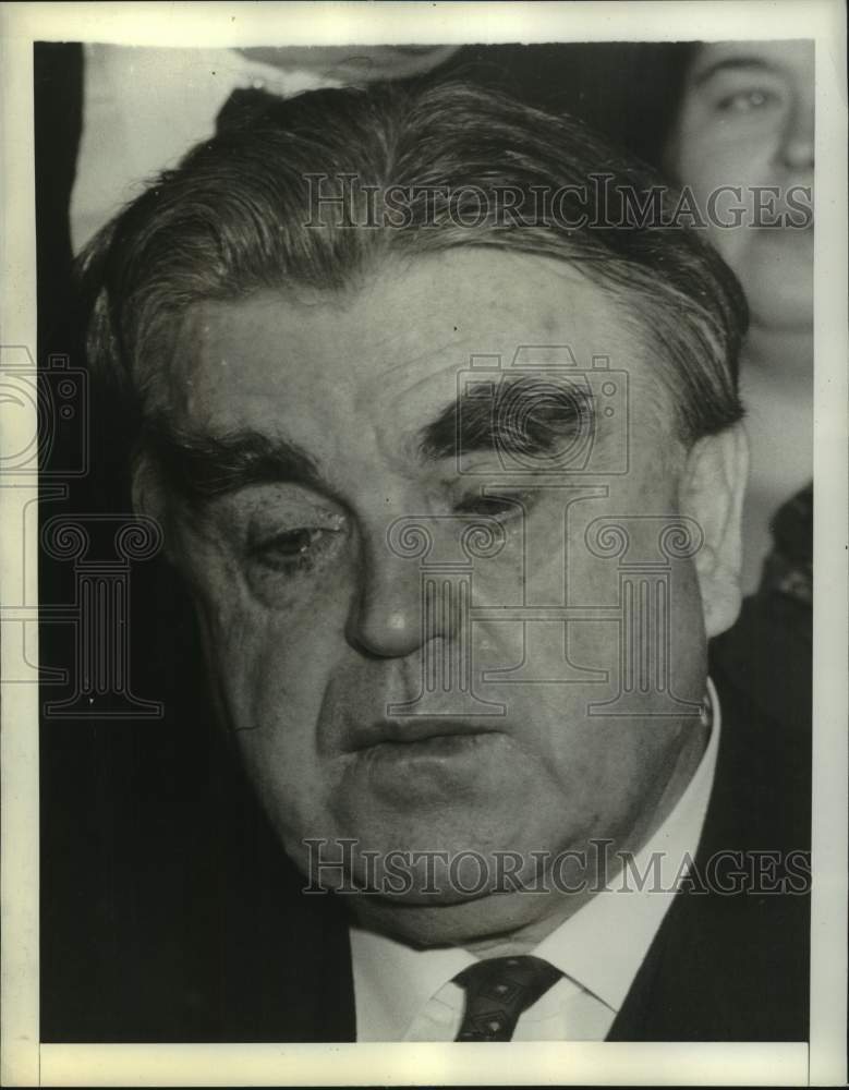 1940 Press Photo United Mine Workers chief John Lewis steps down in New Jersey