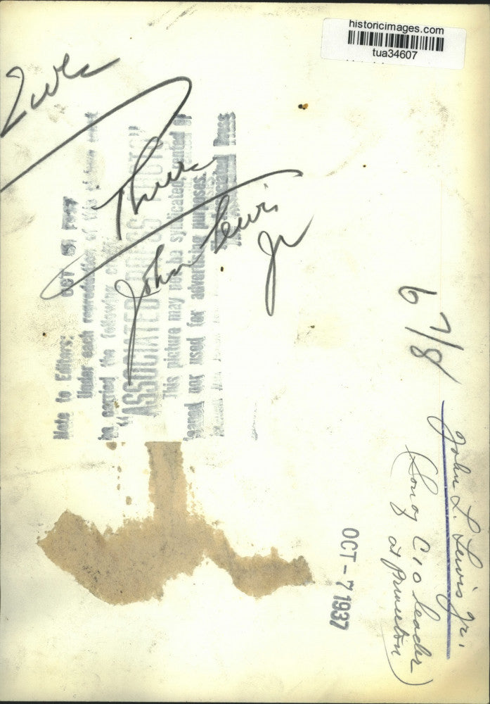 1937 Press Photo John J. Lewis Jr. at Princeton University, New Jersey