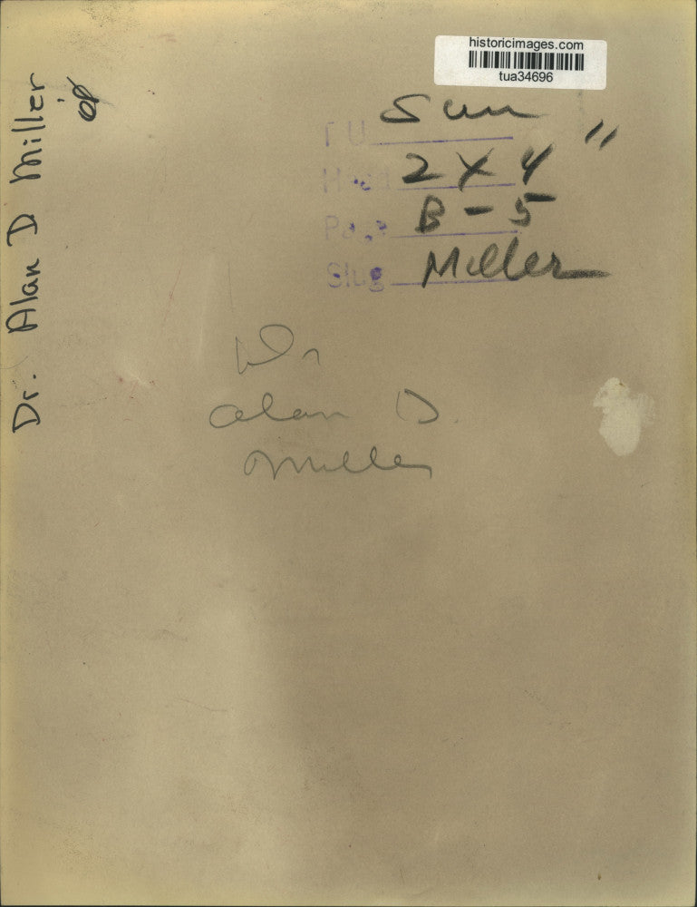 1968 Press Photo Dr Alan D. Miller, New York - tua34696