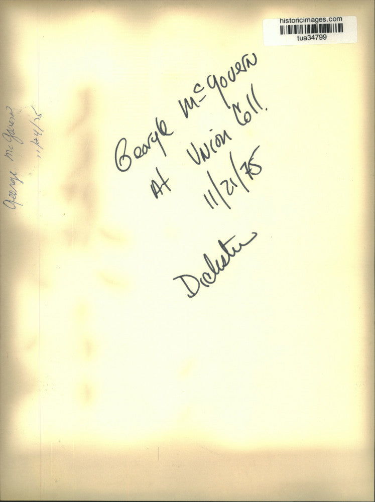 1975 Press Photo George McGovern at Union College, Schenectady, New York