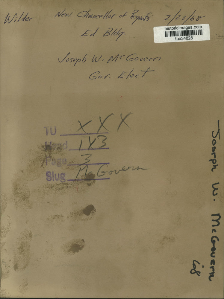 1968 Press Photo Joseph McGovern, Chancellor of Regents, Albany, New York