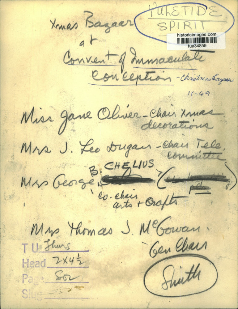 1969 Press Photo Convent of Immaculate Conception Christmas Bazaar, New York