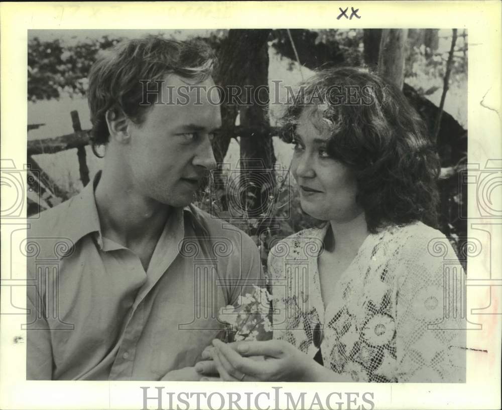 1979 Press Photo Court Miller & Janni Brenn in scene from movie - tua35285- Historic Images