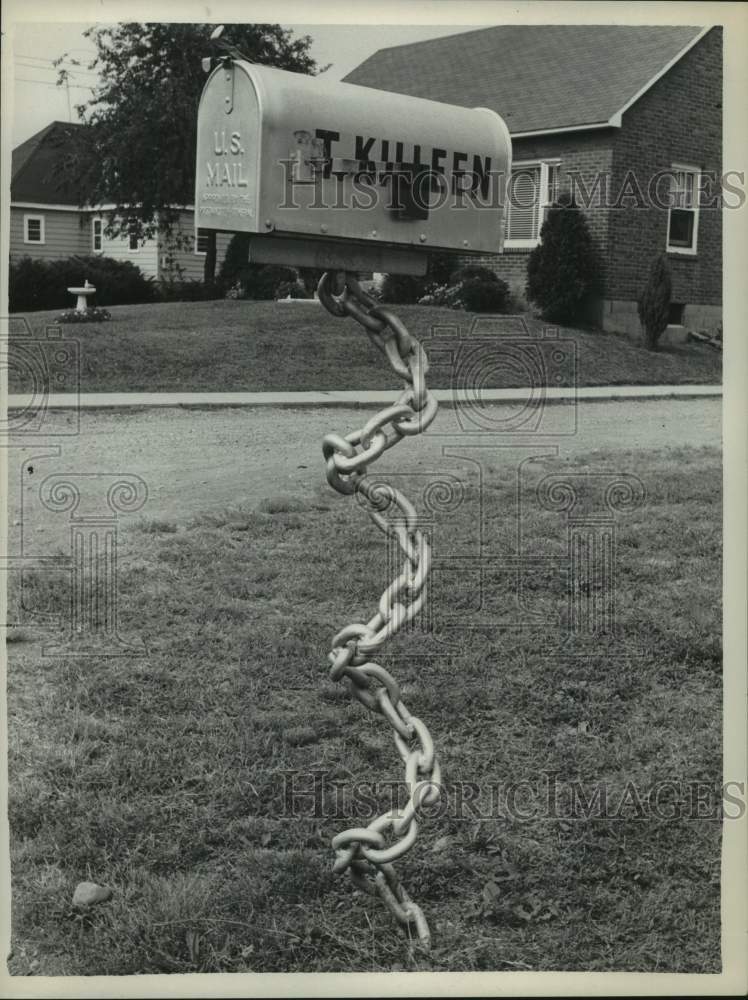 1961 Press Photo Mailbox outside home in Albany, New York - tua36182