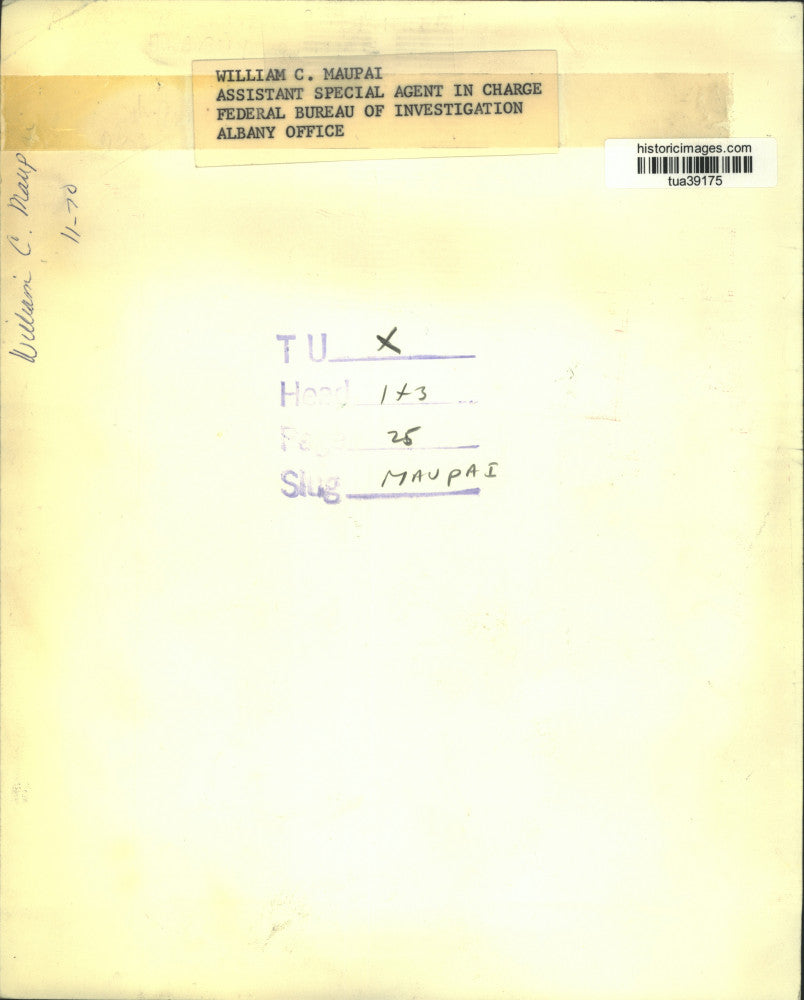 1970 Press Photo William C. Maupai, FBI, Albany, New York - tua39175