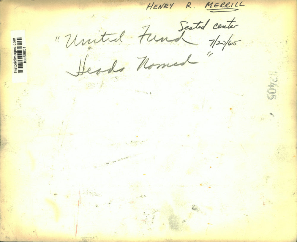 1965 Press Photo Henry R. Merrill chairs United Fund meeting in Albany, New York