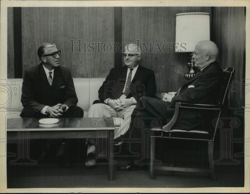 1964 Press Photo Businessmen chat during meeting in Troy, New York - tua40350- Historic Images