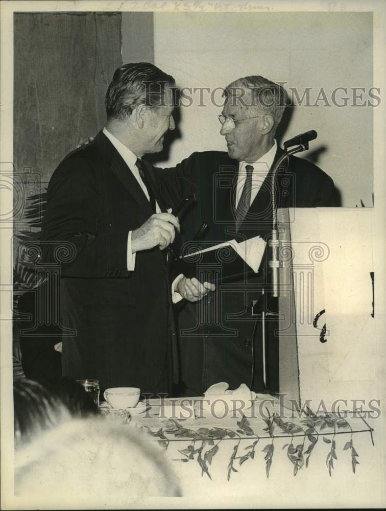 1965 Press Photo New York Governor Nelson Rockefeller with Everett S. Lee- Historic Images
