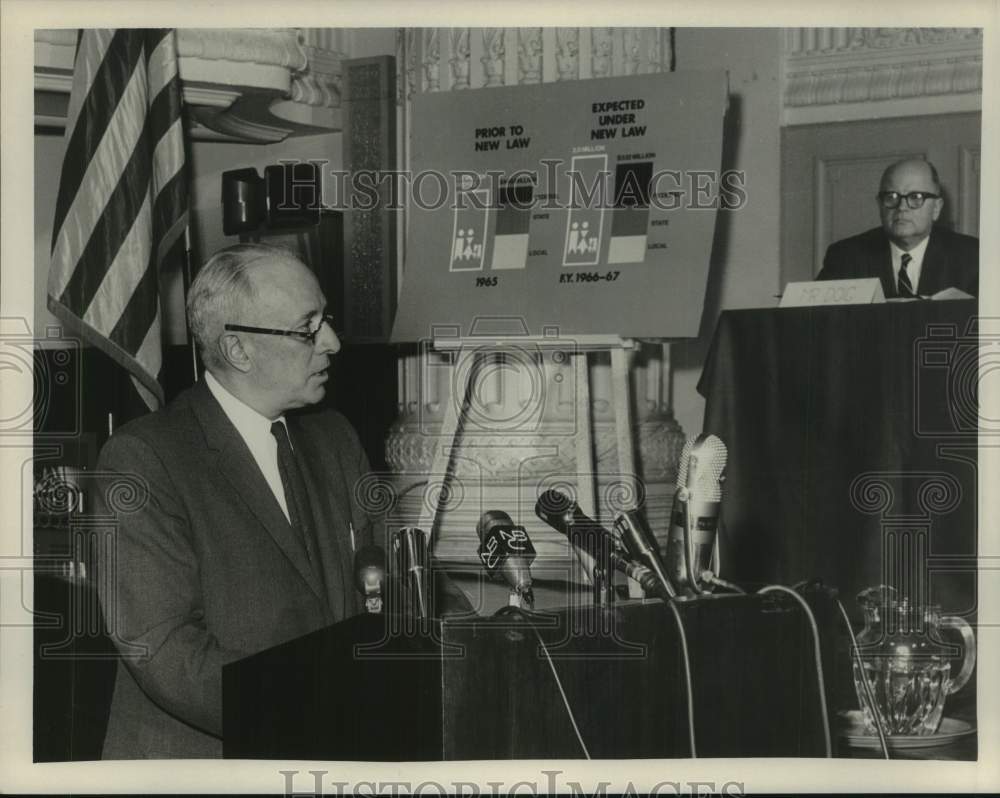 1966 Press Photo Albany, NY Mayor Erastus Corning addresses State Legislature- Historic Images