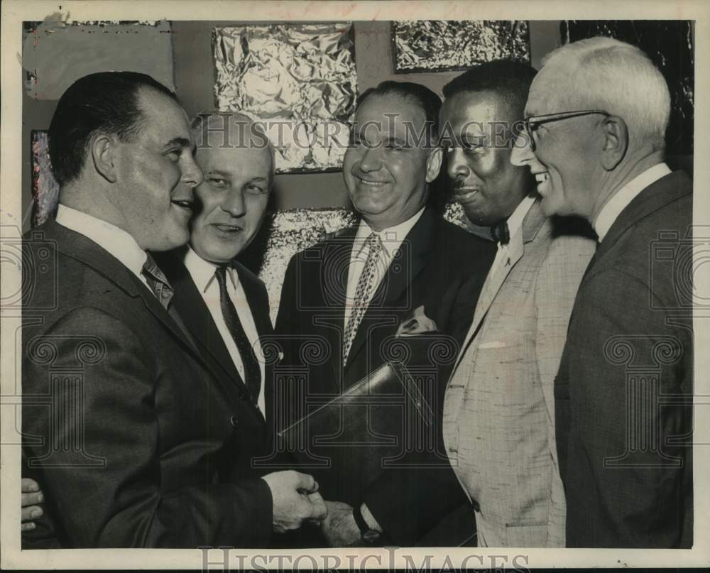 1964 Press Photo Group discusses neighborhood improvement in Albany, New York- Historic Images