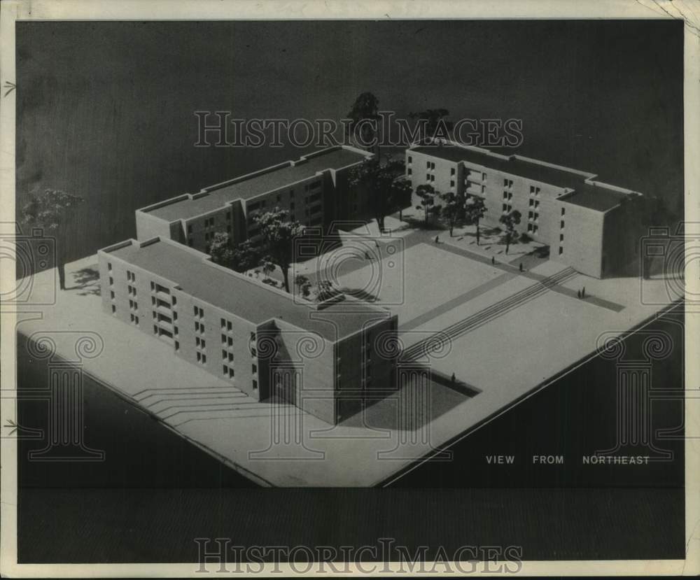 1966 Press Photo Sketch of Rensselaer Polytechnic Institute facility in New York