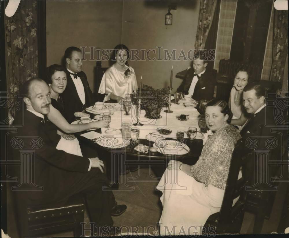 1933 Press Photo Albany, New York Junior Chamber of Commerce officers at dinner