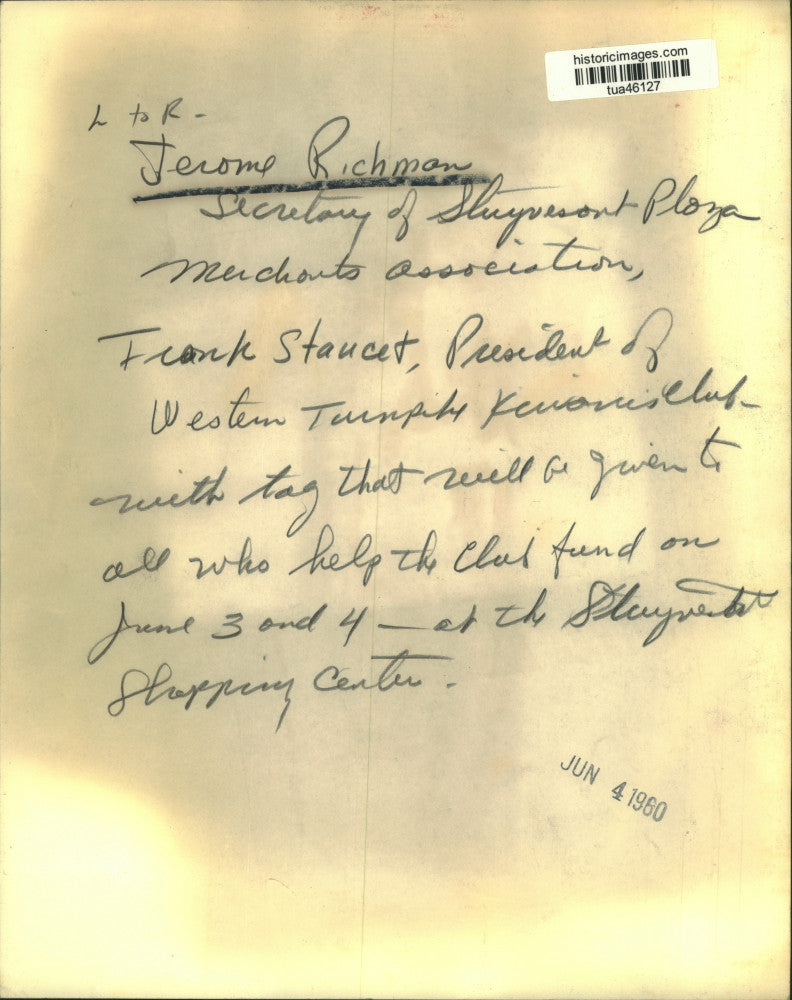 1960 Press Photo Businessmen kick off Kiwanis Club fund raiser in Albany, NY