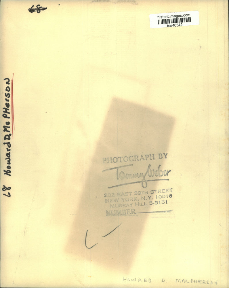 1968 Press Photo Howard D. McPherson, New York - tua46342