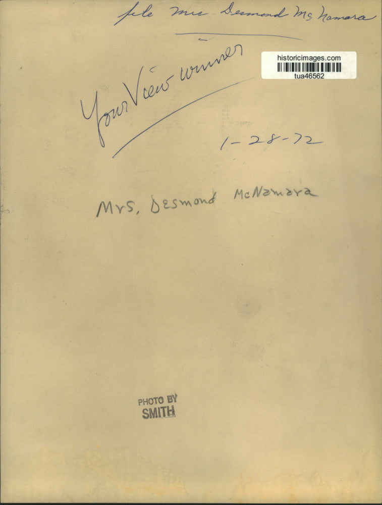 1972 Press Photo Mrs. Desmond McNamara, Your View winner, Albany, New York