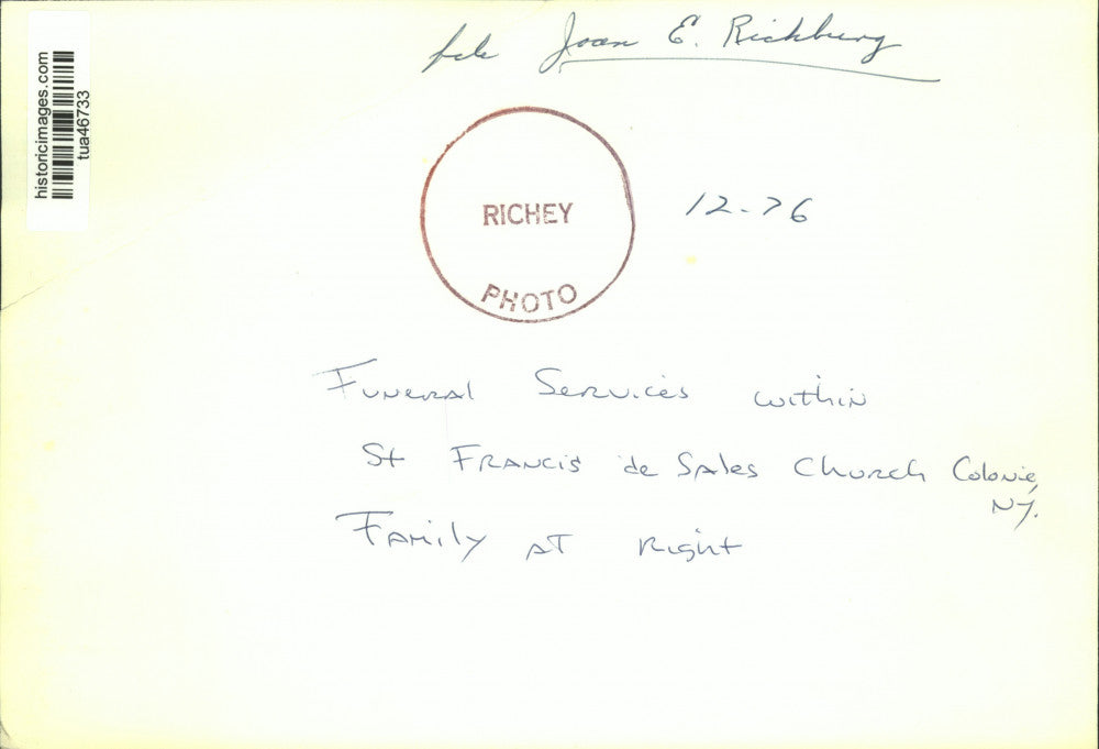 1976 Press Photo Funeral service for Joan E. Richburg in Colonie, New York