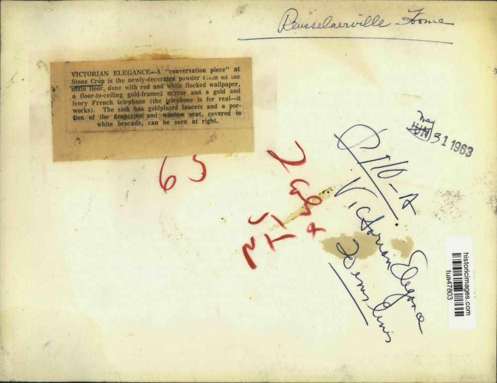 1963 Press Photo Powder room in Victorian era Rensselaerville, New York home