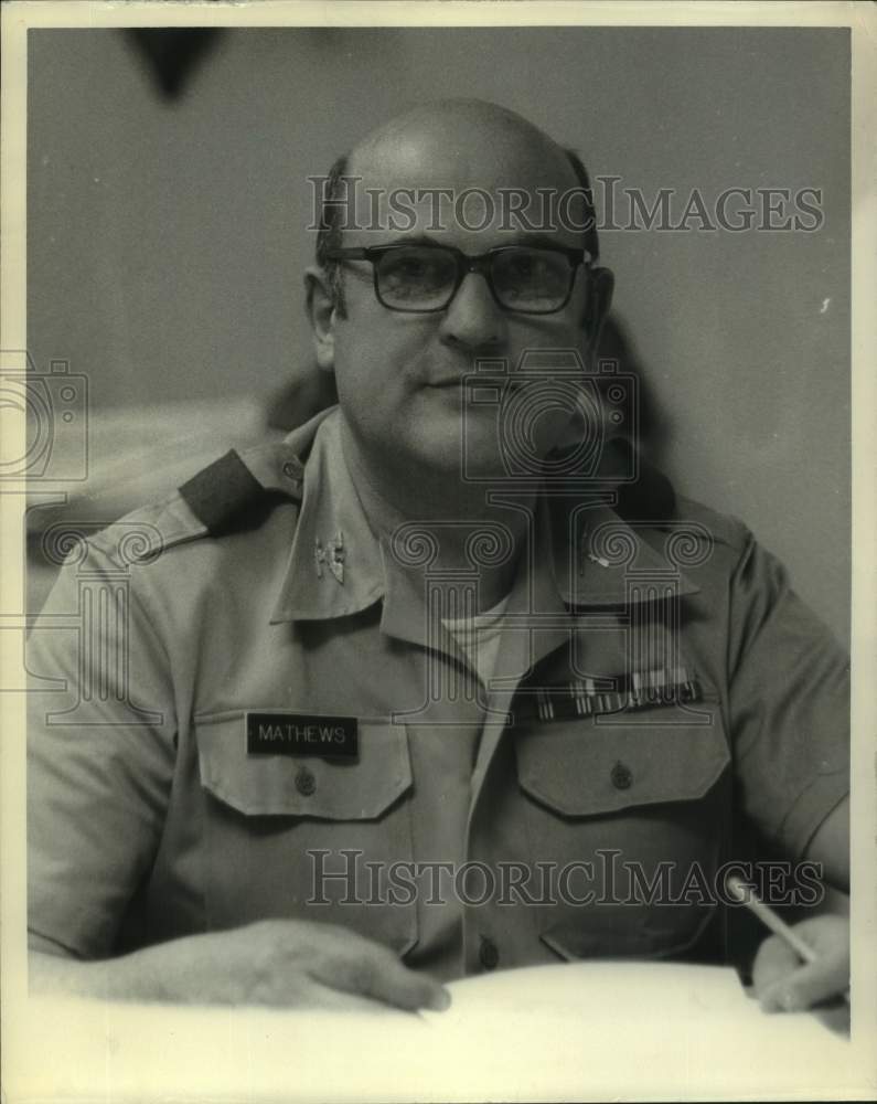 1972 Press Photo Colonel B.C. Mathews, 2nd Regiment, New York National Guard