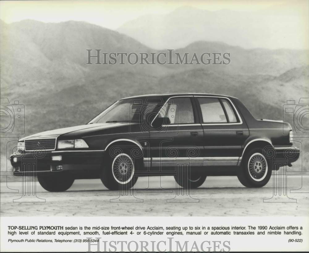 1990 Press Photo 1990 Plymouth Acclaim Sedan - tua54447